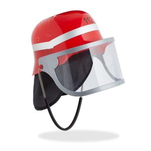 relaxdays Feuerwehrhelm Kinder rot