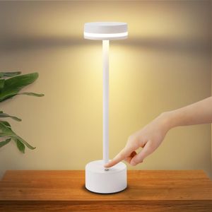 ZMH Tischlampe Kabellos LED Tischleuchte Akku Nachttischlampe Dimmbare mit USB-C Aufladbar Batterie Touch Lampe Weiß Tischlampen für Schlafzimmer Esszimmer Büro