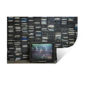 Wandaufkleber - Kassettenkassetten - Fernsehen - Retro - 90x60 cm - Repositionierbar