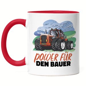 Power Für Den Bauer Tasse Rot Geschenkidee Bauern Bauernhof Fans Farmer Landwirtschaft Traktor Trecker