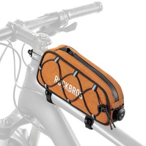 ROCKBROS Road-to-Sky Fahrrad Rahmentasche, Oberrohrtasche, Wasserabweisend, 0,7L, Orange