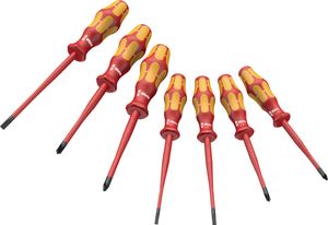 Wera 051-35961001 Schraubendrehersatz 160 iSS/7 Kraftform Plus 100, rot/gelb