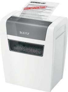 LEITZ IQ Home Aktenvernichter mit Partikelschnitt P-4, 4 x 28 mm, bis 6 Blatt, weiß