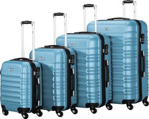 Zelsius Koffer Set 4 Stück, Stahlblau, ABS Reisekoffer mit Zahlenschloss und Innen Trennwand Zelsius Koffer Set 4 Stück, Stahlblau, ABS Reisekoffer mit Zahlenschloss und Innen Trennwand