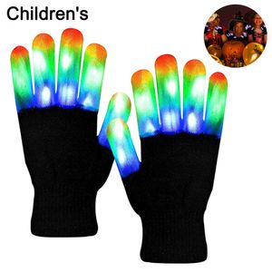 LED Handschuhe,  6 Modi Leuchtende Handschuh, Flashing LED Handschuhe Kinder für Halloween Weihnacht Karneval Party Clubs Disco Festivals