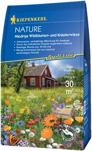 KIEPENKERL® Blumen+Kräuterrasen Niedrige Wildblumen-und Kräuterwiese 250 Gramm