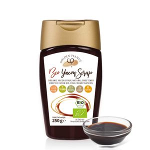 GOLDEN PEANUT Sirup aus der Yacon Wurzel BIO 250 g - natürliche Süße, Zuckeralternative, 100% pflanzlich, Diabetiker geeignet