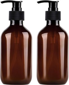 Pump Bottle, 300ml Empty Plastic Refillable Lotion Soap Shampoo Dispenser Containers with Pump Multipurpose for Cosmetic Kitchen Bathroom, 2-Pack