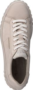 Tamaris Damen Sneaker Leder Schnürschuh Plateau 1-23738-41, Größe:40 EU, Farbe:Beige