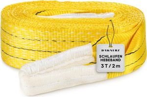 Dawnerz Schlaufen-Hebeband 3000 kg Direkt WLL, 2m - Schwerlast Hebegurt aus Polyester - Zweilagige Hebeschlinge mit Verstärkten Endschlaufen Dawnerz Schlaufen-Hebeband 3000 kg Direkt WLL, 2m - Schwerlast Hebegurt aus Polyester - Zweilagige Hebeschlinge mit Verstärkten Endschlaufen
