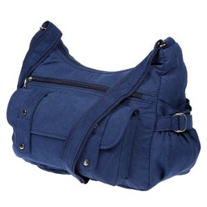 Christian Wippermann Damenhandtasche Schultertasche aus Canvas Blau