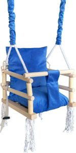 Love Gifts® Babyschaukel aus Holz hochwertig und geeignet als indoor Schaukel, montierbar an der Decke sowie im Türrahmen, Prestige-Blue,  EU
