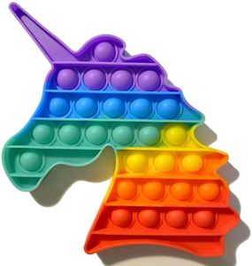 ZADAWERK Pop It! - Fidget Toy - Plop - Silikonmatte - Einhorn - Regenbogen