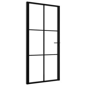interiérové dveře vidaXL ESG sklo a hliník 102,5x201,5 cm černé