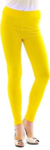 Thermo Leggings leggins Hose lang aus Baumwolle Fleece warm dick weich gelb XXL