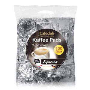 Cafeclub Kaffeepads Espresso Supercreme Megabeutel 100 Stück Espressopads