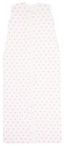 Sommerschlafsack, Baumwolle, Gr. 110 cm, weiß mit rosa Herzen