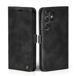 Handy Hülle für Samsung Galaxy S23 Ultra Klapphülle Bookcase Flip Cover Handy Tasche Etui Farbe: Schwarz