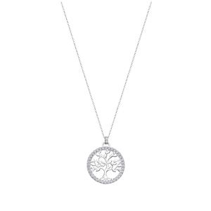 Lotus Silver Collier | Halskette mit Lebensbaum Anhänger LP1746-1/1