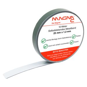 Magna-C® Selbstklebendes Metallband in weiß 10m x 25mm x 1,2mm