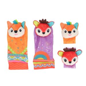 Baby Handgelenk Rasseln Spielzeug Bunte Muster Weiche Frühe Pädagogische Rasseln Fuß Finder Socken Set