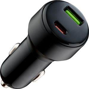 QUALO Recycling Autoladegerät USB-A / USB-C Schwarz 32W KFZ-Adapter – QRLS-AC-01-32