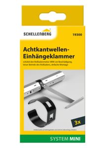 Schellenberg 3er-Set Rolladen Einhängeklammer für System Mini 40 mm Stahlrohrwelle, schützt den Rolladenmotor vor Beschädigungen, 19300