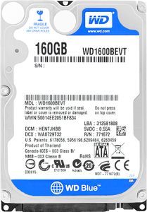 Festplatte WD 160Gb WD1600BEVT 5400Rpm 8MB Cache  Sata II 2,5" Zoll Blue