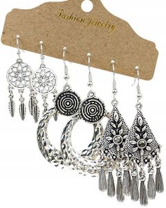 Ohrringe - Glamour-Stil - Handgefertigt - Ethnisch Retro - Hochwertige Verarbeitung - Silber - Verschiedene Größen