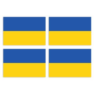Kiwistar Aufkleber 4-er Set 4,5 x 3 cm Ukraine - Land Staat Autoaufkleber Flagge Länder Wappen Fahne Sticker Kennzeichen - Auto - Fahrrad - LKW