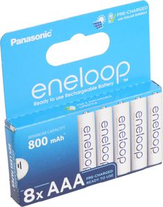 1x8 Panasonic Eneloop Micro AAA 800mAh Ni-MH        BK-4MCDE/8BE