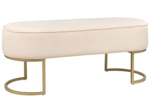 BELIANI Bettbank Creme aus Samtstoff Goldenes Gestell 104 cm Glamourös Edel Elegant Sitzbank für Schlafzimmer