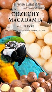 Premium-Papageienfutter - Macadamia-Nüsse in der Schale - Gesunde Leckerbissen für alle Papageien 110G