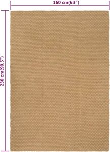 vidaXL Teppich Rechteckig Natur 160x230 cm Jute