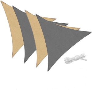 Sonnensegel 5 x 5 x 5m Dreieck Sand Sonnenschutz Sonnendach Windschutz UV Schutz Hitzeschutz Beschattung Atmungsaktiv Sichtschutz Balkon Terrasse Garten