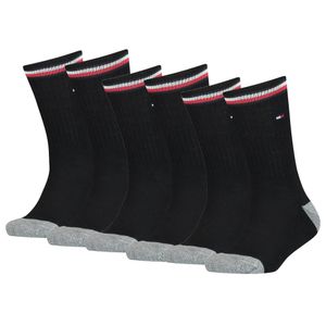 TOMMY HILFIGER Kinder Socken, 6er Pack - ICONIC SPORTS, Frottee-Sohle, 27-42 Schwarz 35-38