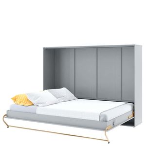 Furniture24 Schrankbett Concept PRO Horizontal, Wandklappbett, Bettschrank, Wandbett, Schrank mit integriertem Klappbett, Funktionsbett 140 x 200 cm, Grau, Horizontal