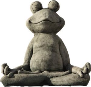 Yogafrosch aus Steinguss für ihren Garten aus Steinguss Frostfest Witterungsbeständig und Neu 50cm Höhe, DE-517