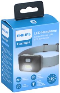 Philips Stirnlampe LED - 130 L - 3 Leuchtmodi - IPX4 - Inkl. 3x AAA-Batterie - Grau