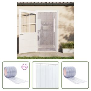 The Living Store Türvorhang Transparent 200x1,6 mm 50 m PVC