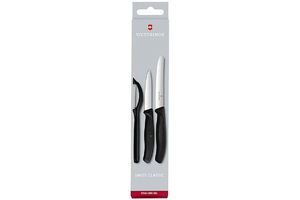 Victorinox - "Sada nožů na okrajování Swiss Classic s loupačem, 3 kusy, černá"