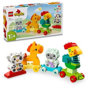 LEGO DUPLO Tierzug, Zug-Spielzeug mit Rädern, kreative Tierfiguren zum Bauen und Umbauen, Lernspielzeug für Kleinkinder, Geburtstagsgeschenk für Tiere liebenden Mädchen und Jungen ab 1 1/2 Jahren 10412