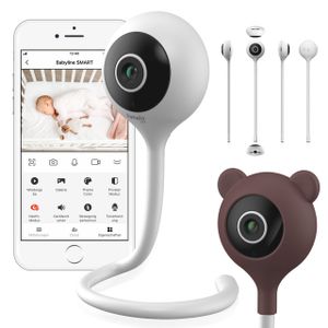 LIONELO Babyphone Babyline Smart Camera Wi-Fi monitor, mobilní aplikace, zvuková detekce pohybu, viditelnost ve tmě, obousměrná komunikace Bílá