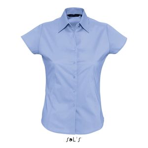 SOLS Damen Bluse Stretch kurzarm 17020 Blau Bright Sky XS