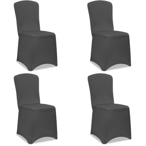 4x Stuhlhussen Stretch Stuhlbezug Universal Stuhl Bezug Hussen Set Weihnachten, Farbe:anthrazit