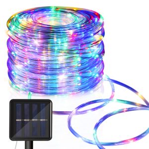 SWANEW Solar Lichtschlauch LED Lichterschlauch Lichterkette Außen Lichternetz RGB 30M