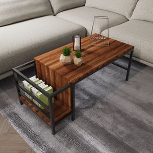 Skye Decor, Modern L762, Couchtisch, Nussbaum, 100 % MELAMINBESCHICHTETE SPANPLATTEN, 60 x 110 x 50 cm