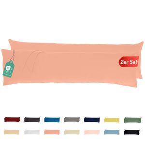 Jersey Kissenbezug 2er Set 40x145 cm 100% Baumwolle Rosa
