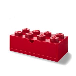 LEGO Schreibtischschublade mit acht Noppen, rot