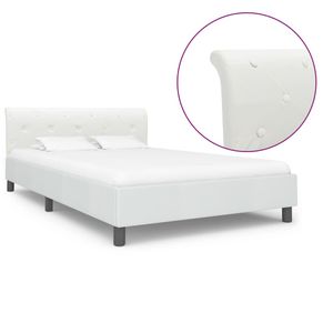 Hochwertigen Bettrahmen Weiß Kunstleder 120x200cm Klassische Betten Mit Lattenrost
